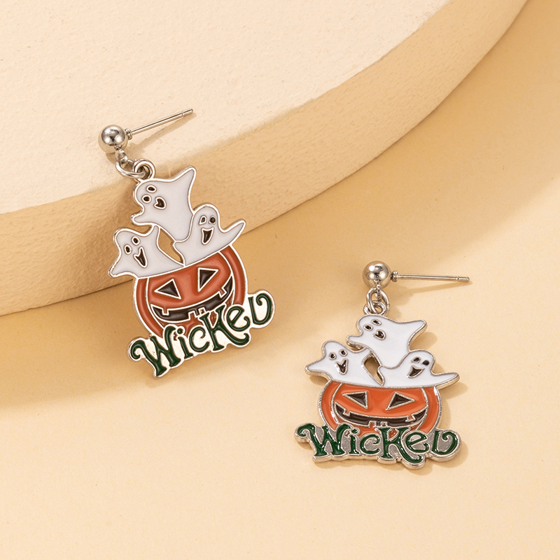 Cute Pumpkin Ghost Alloy Women's Drop Earrings 1 Pair display picture 2