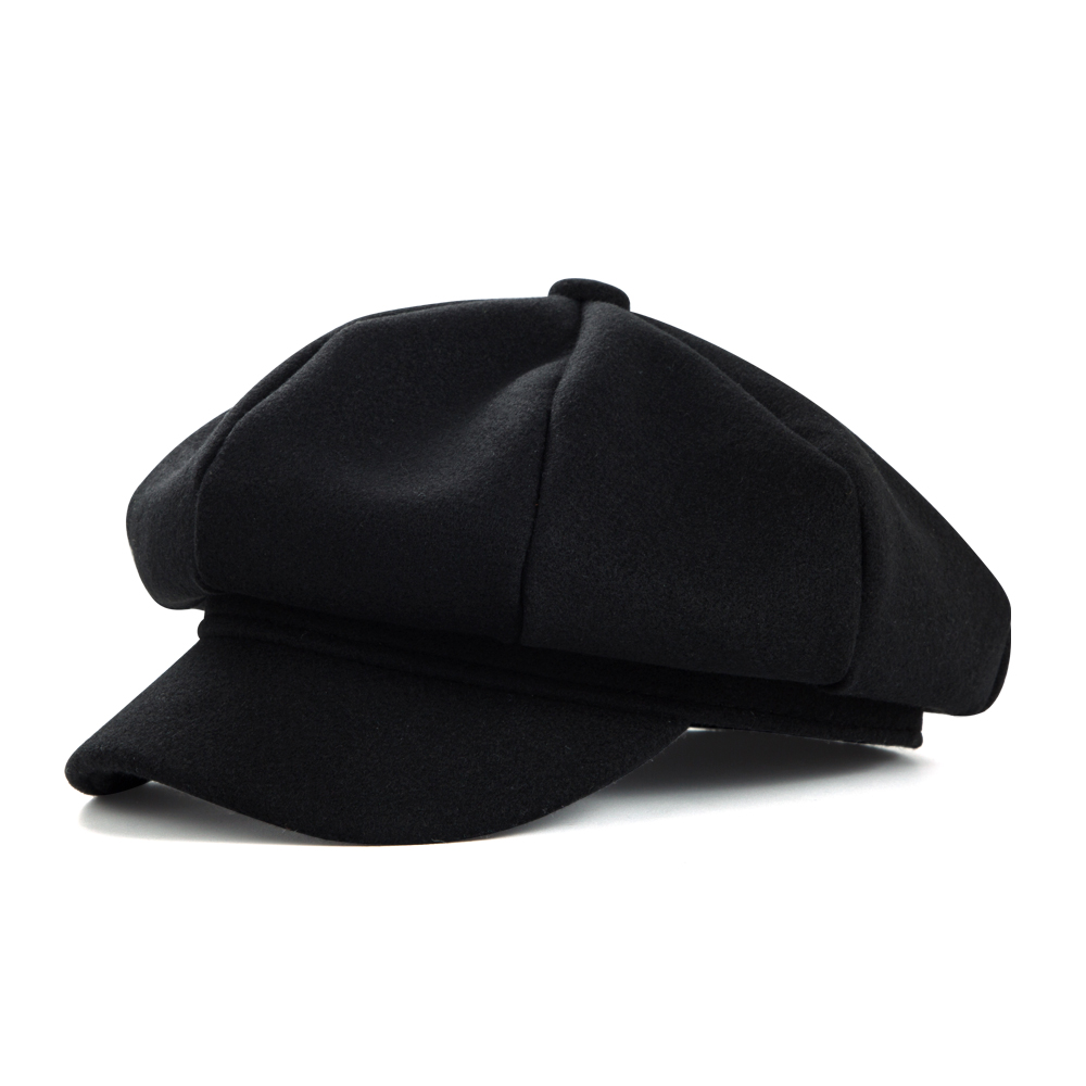 Women's Simple Style Solid Color Patchwork Curved Eaves Beret Hat display picture 2
