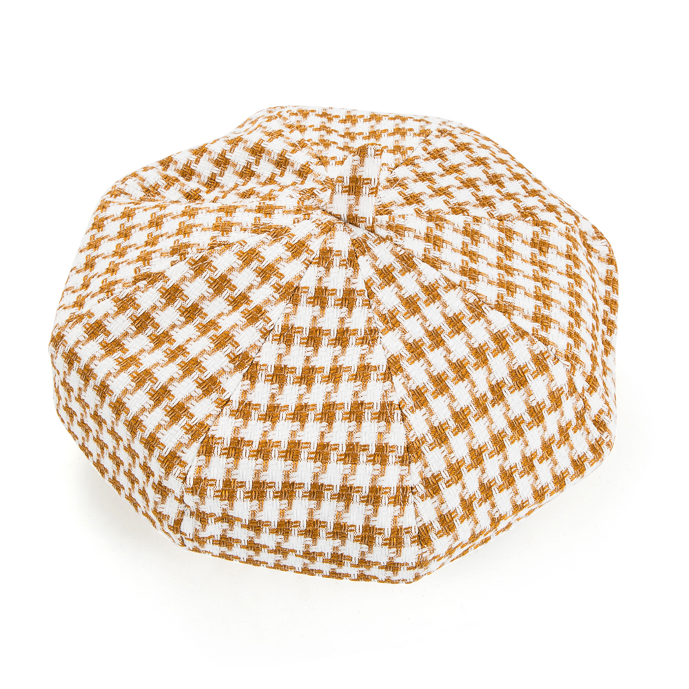 Women's Simple Style Houndstooth Stripe Eaveless Beret Hat display picture 6