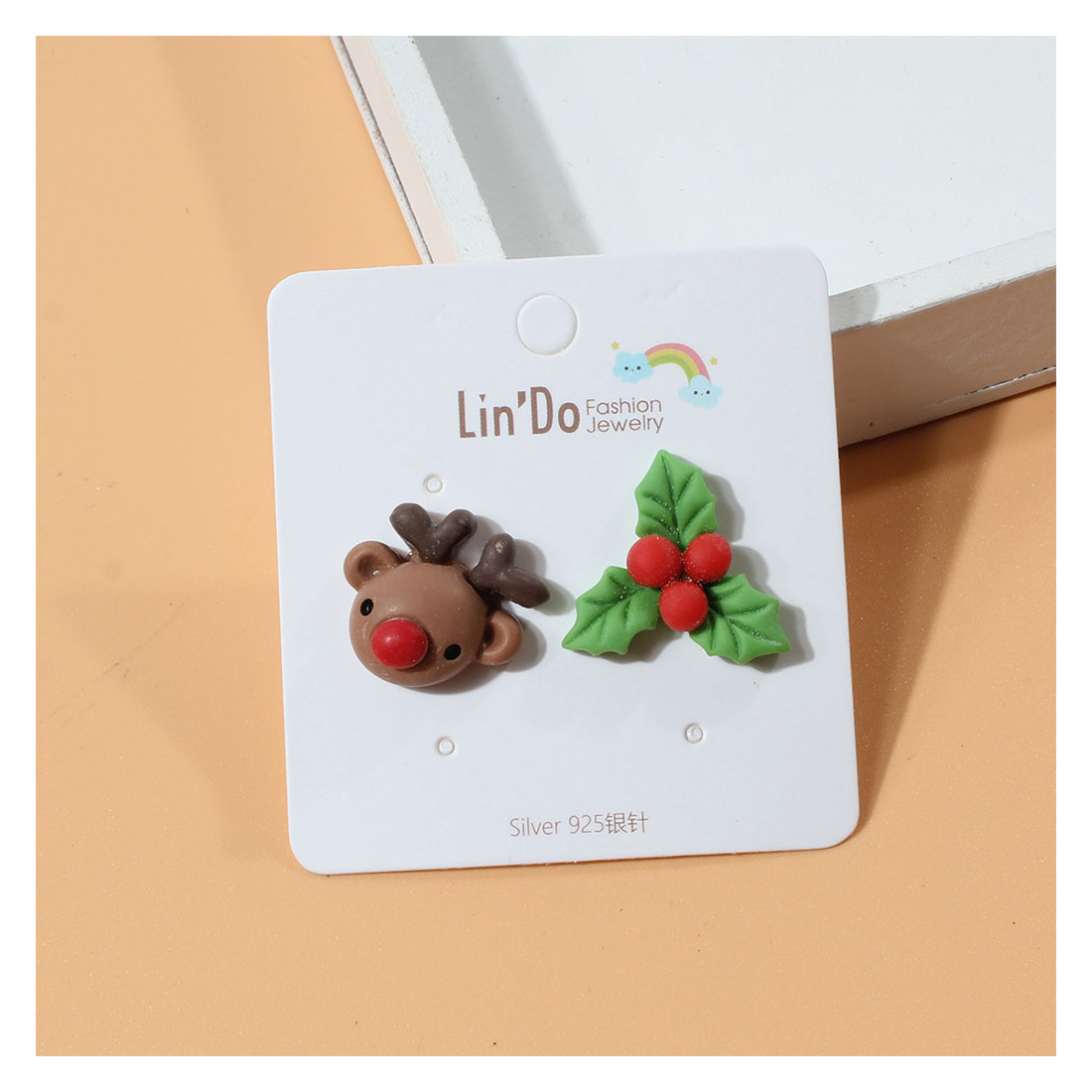 1 Pair Cute Santa Claus Alloy Ear Studs display picture 3