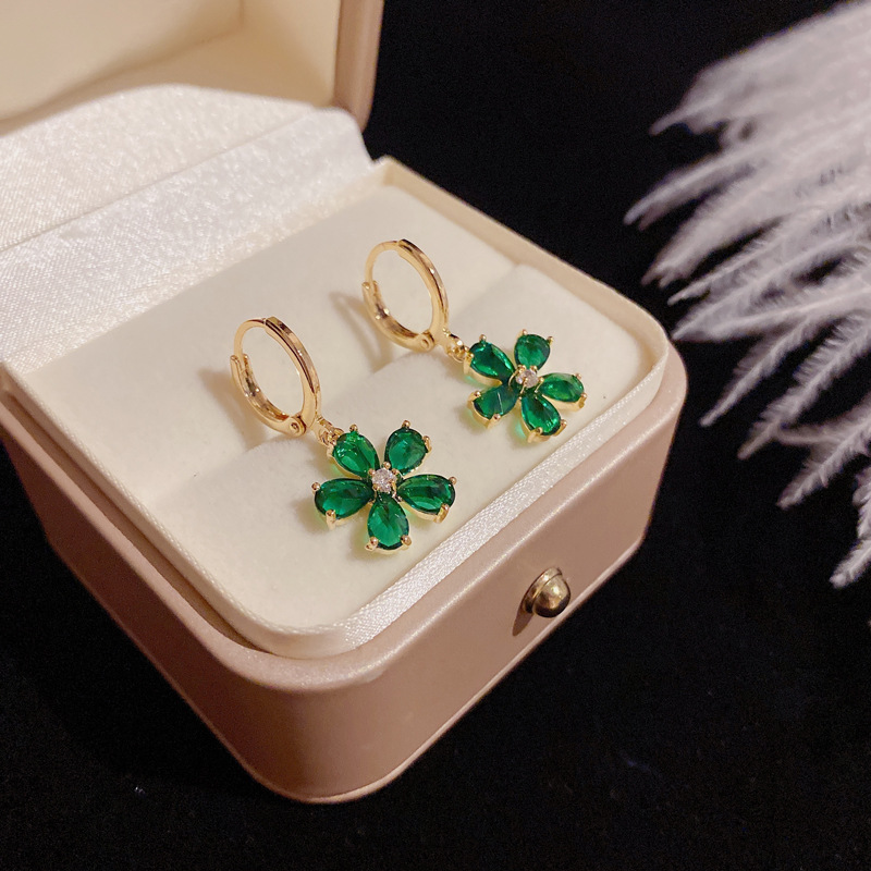 Simple Style Flower Alloy Inlay Zircon Drop Earrings display picture 9