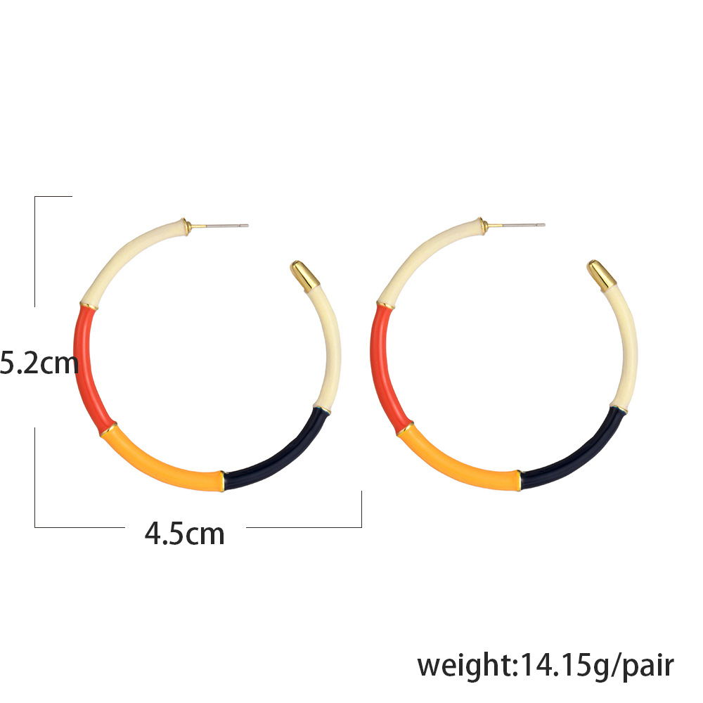 1 Pair Classic Style Color Block Enamel Alloy Earrings display picture 2