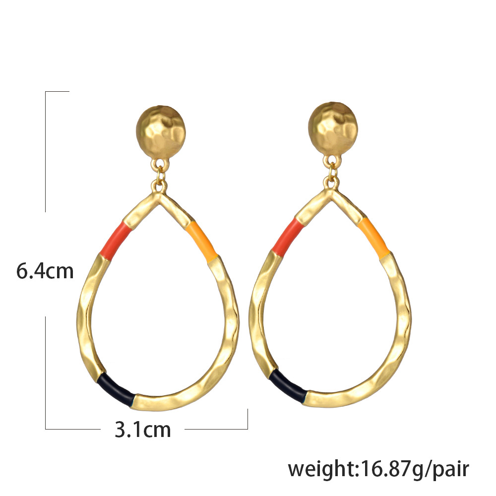 1 Pair Classic Style Color Block Enamel Alloy Earrings display picture 1