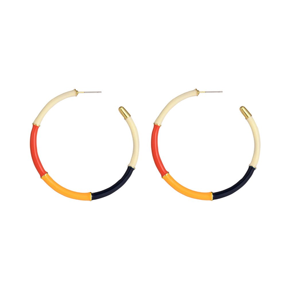 1 Pair Classic Style Color Block Enamel Alloy Earrings display picture 6