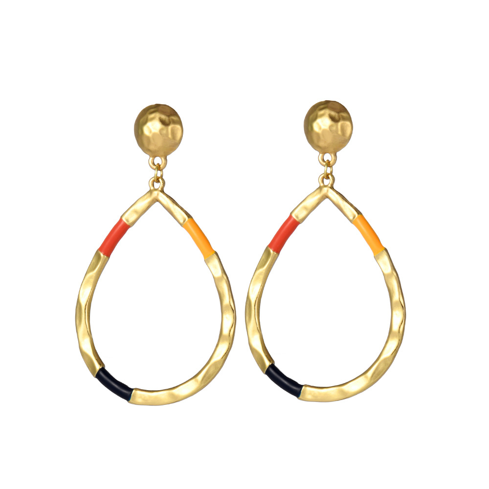 1 Pair Classic Style Color Block Enamel Alloy Earrings display picture 7
