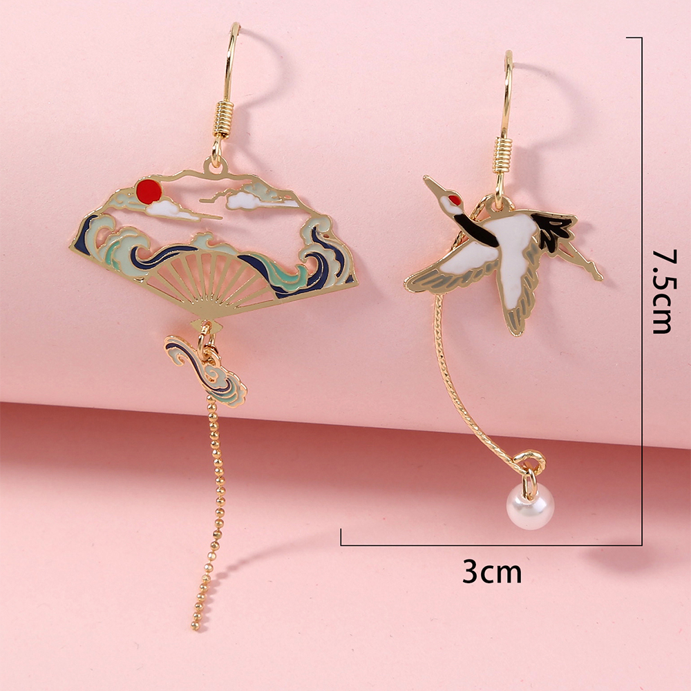 Retro Tower Sector Ferroalloy Copper Plating Artificial Pearls Zircon Women's Drop Earrings 1 Pair display picture 12