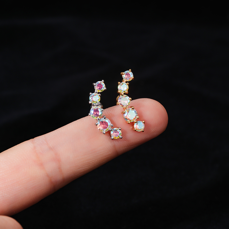 Fashion Heart Shape Butterfly Stainless Steel Inlay Zircon Ear Studs 1 Piece display picture 6