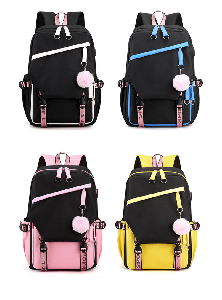Women's Medium All Seasons Nylon Solid Color Fashion Square Zipper Functional Backpack display picture 2