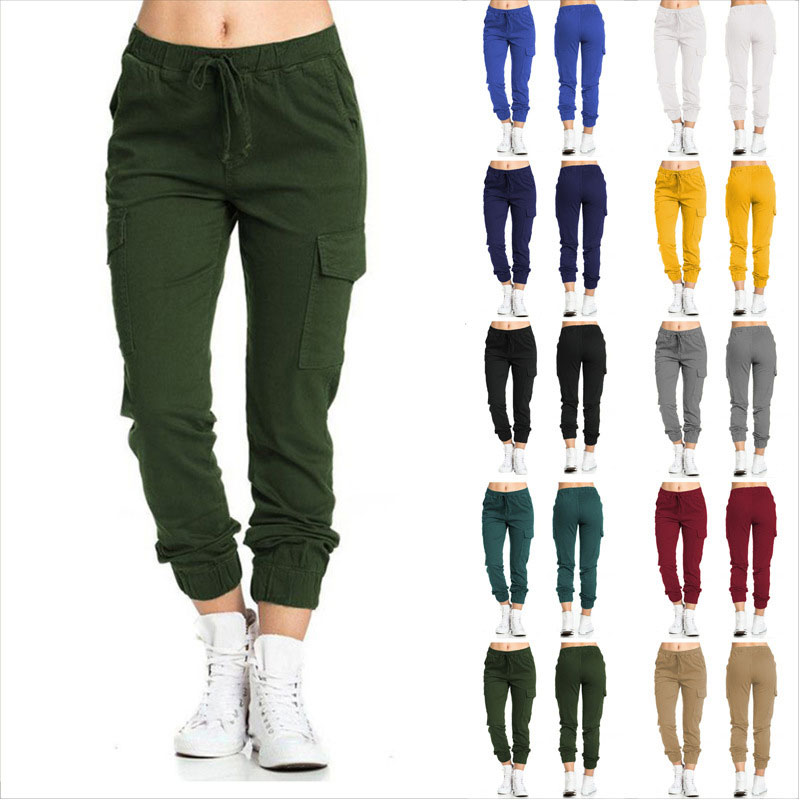 Women's Daily Fashion Solid Color Full Length Pocket Tapered Pants display picture 6
