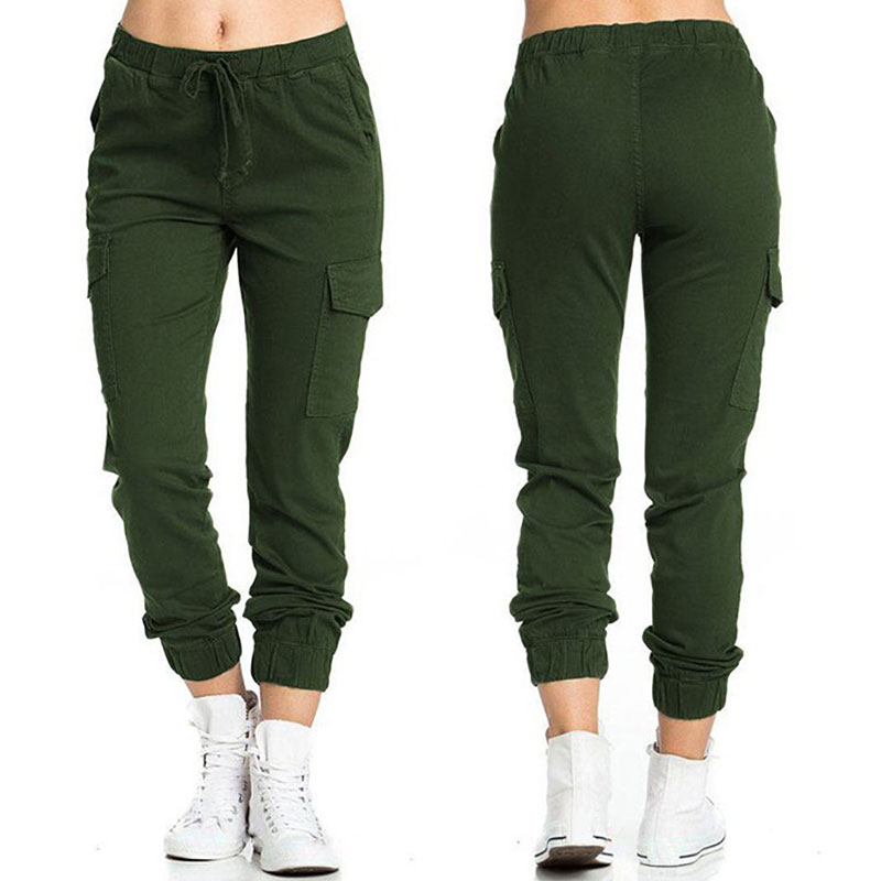 Women's Daily Fashion Solid Color Full Length Pocket Tapered Pants display picture 4