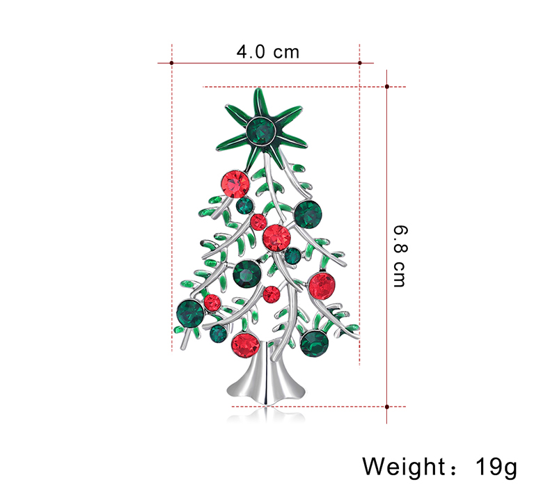Fashion Christmas Tree Alloy Inlay Artificial Diamond Brooches display picture 1