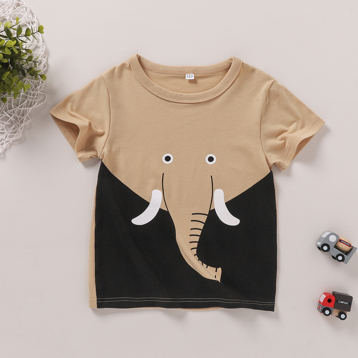 Décontractée L'éléphant Coton Impression Bébé Vêtements display picture 2