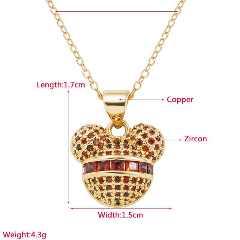 Fashion Bear Copper Pendant Necklace Plating Inlay Zircon Copper Necklaces 1 Piece display picture 1