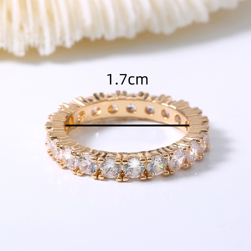 Fashion Round Waves Copper Plating Rhinestones Rings 1 Piece display picture 5