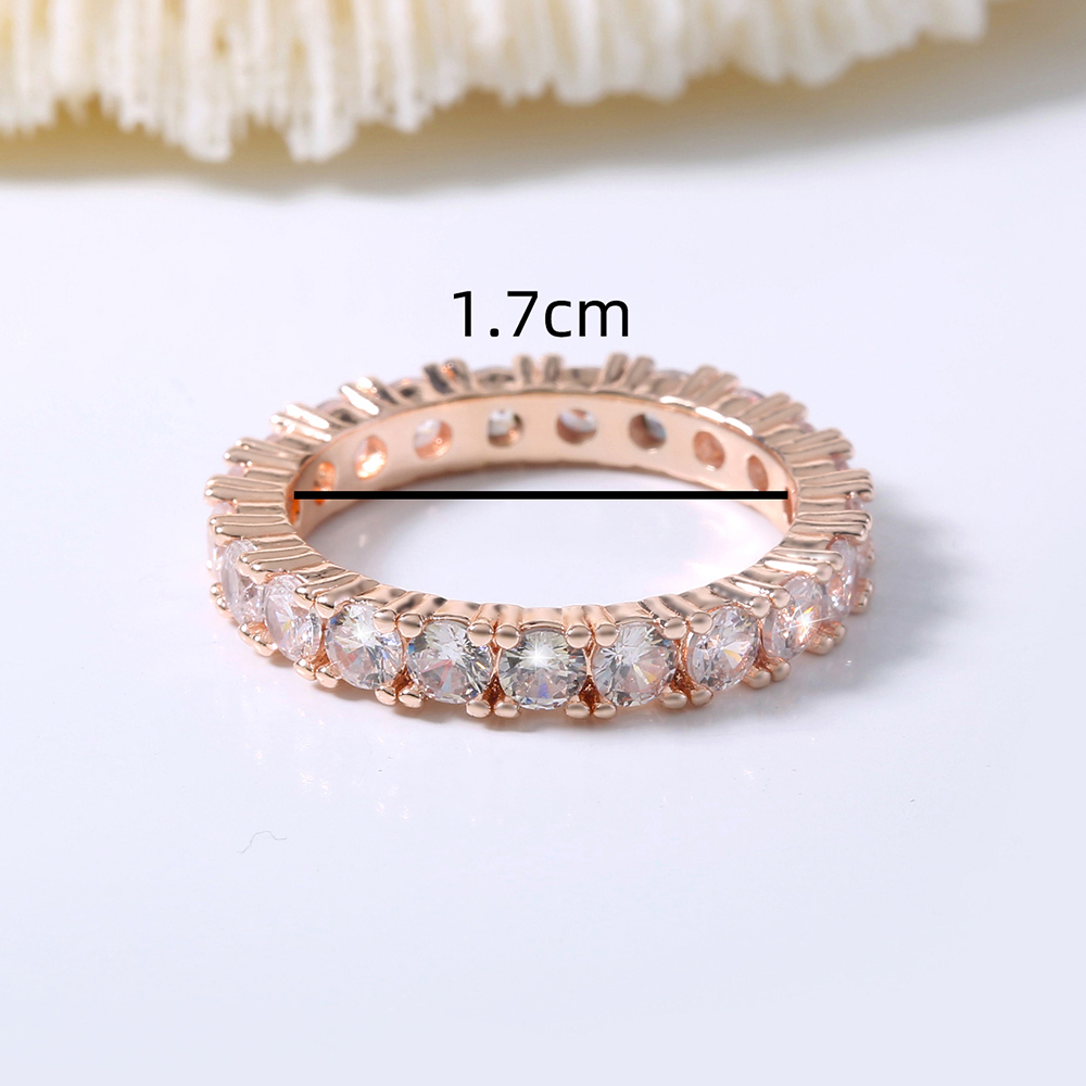 Fashion Round Waves Copper Plating Rhinestones Rings 1 Piece display picture 7