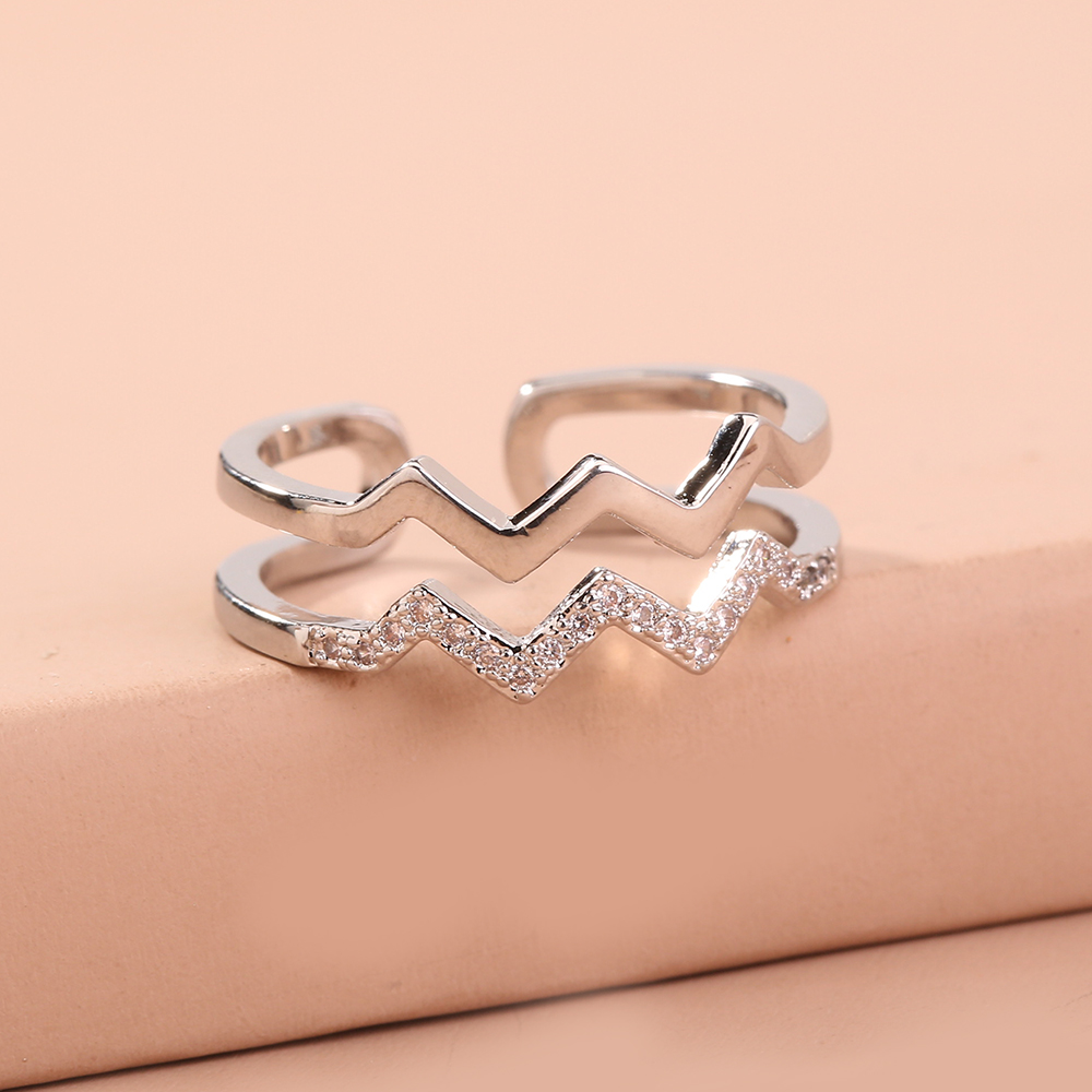 Fashion Round Waves Copper Plating Rhinestones Rings 1 Piece display picture 27