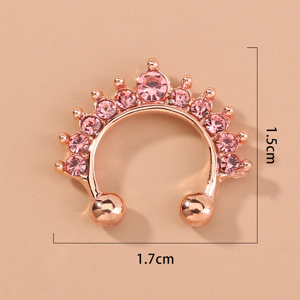 Cool Style C Shape Water Droplets Alloy Inlay Zircon Nose Ring display picture 1