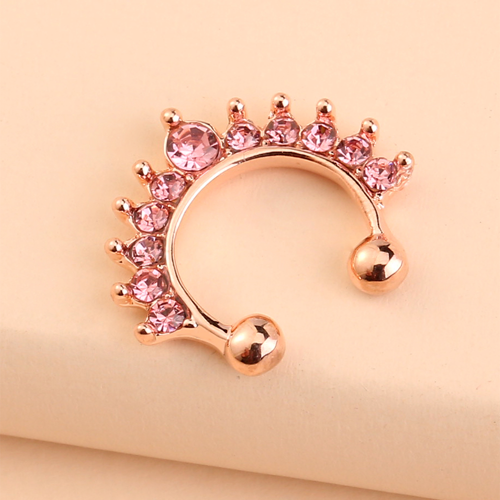 Cool Style C Shape Water Droplets Alloy Inlay Zircon Nose Ring display picture 2
