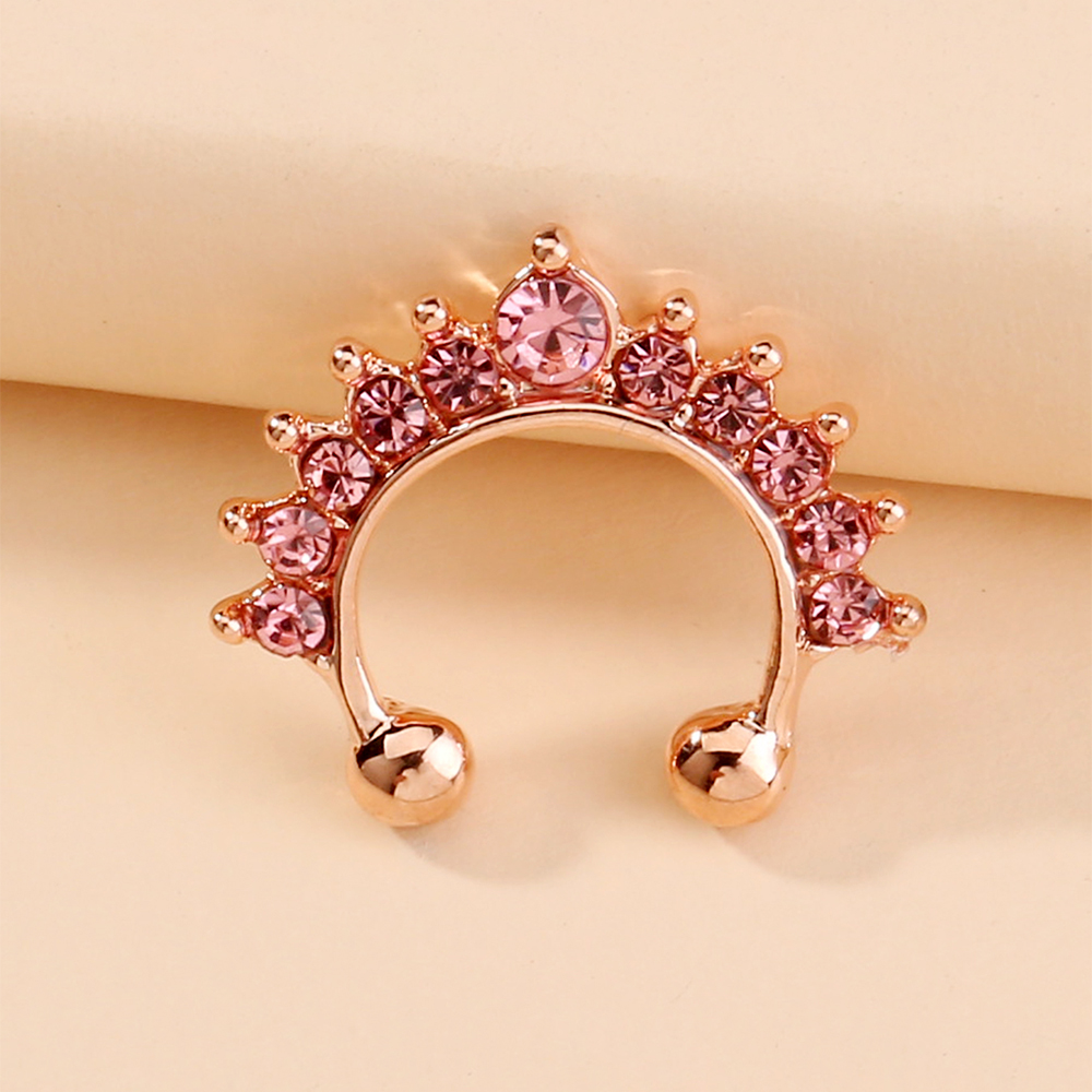 Cool Style C Shape Water Droplets Alloy Inlay Zircon Nose Ring display picture 3