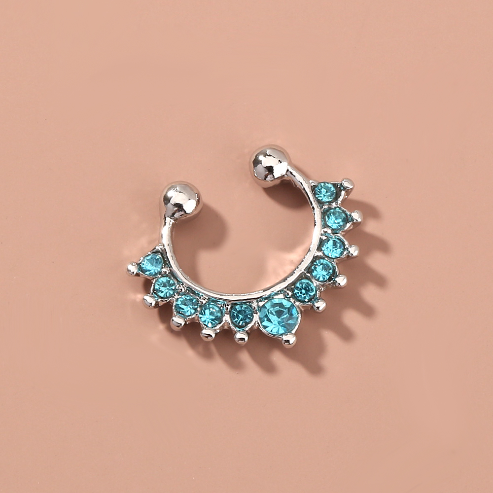 Cool Style C Shape Water Droplets Alloy Inlay Zircon Nose Ring display picture 12