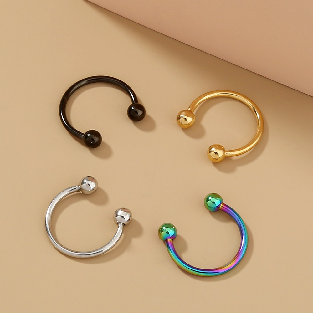 Cool Style C Shape Water Droplets Alloy Inlay Zircon Nose Ring display picture 21