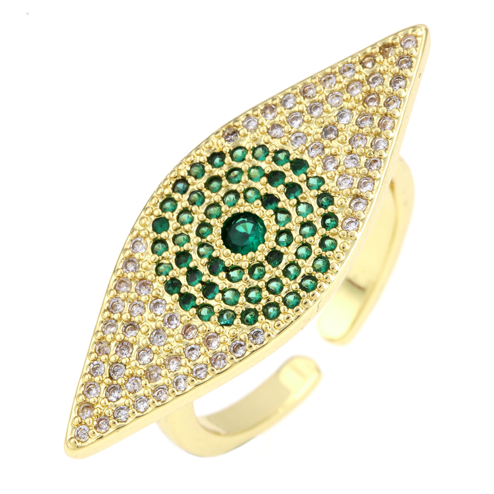 Simple Style Eye Copper Open Ring Gold Plated Zircon Copper Rings display picture 7