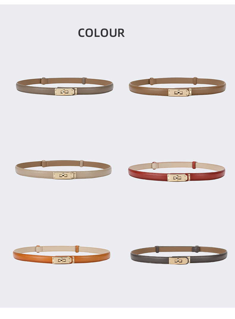 Fashion Rectangle Leather Metal Button Belt display picture 6