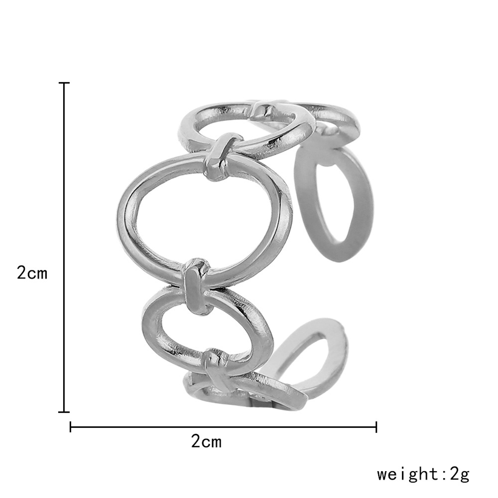 Einfacher Stil Oval Titan Stahl Offener Ring Kupfer Ringe display picture 1