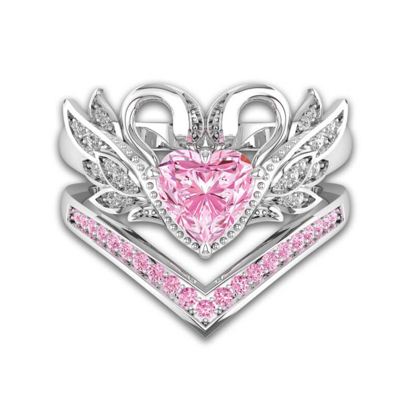 Retro Fashion Heart Shape Crown Alloy Inlay Zircon Rings display picture 3