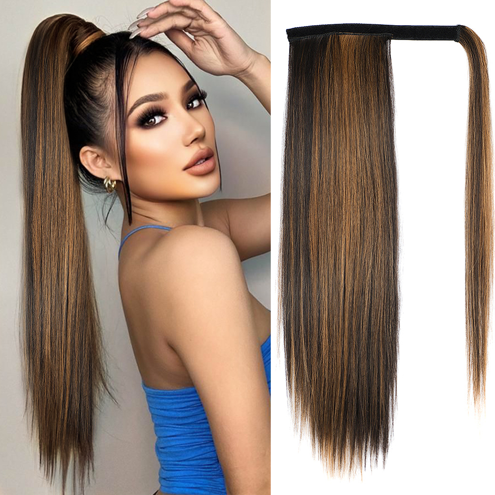 Women's Fashion Brown Gold Weekend High Temperature Wire Straight Hair Wigs display picture 5