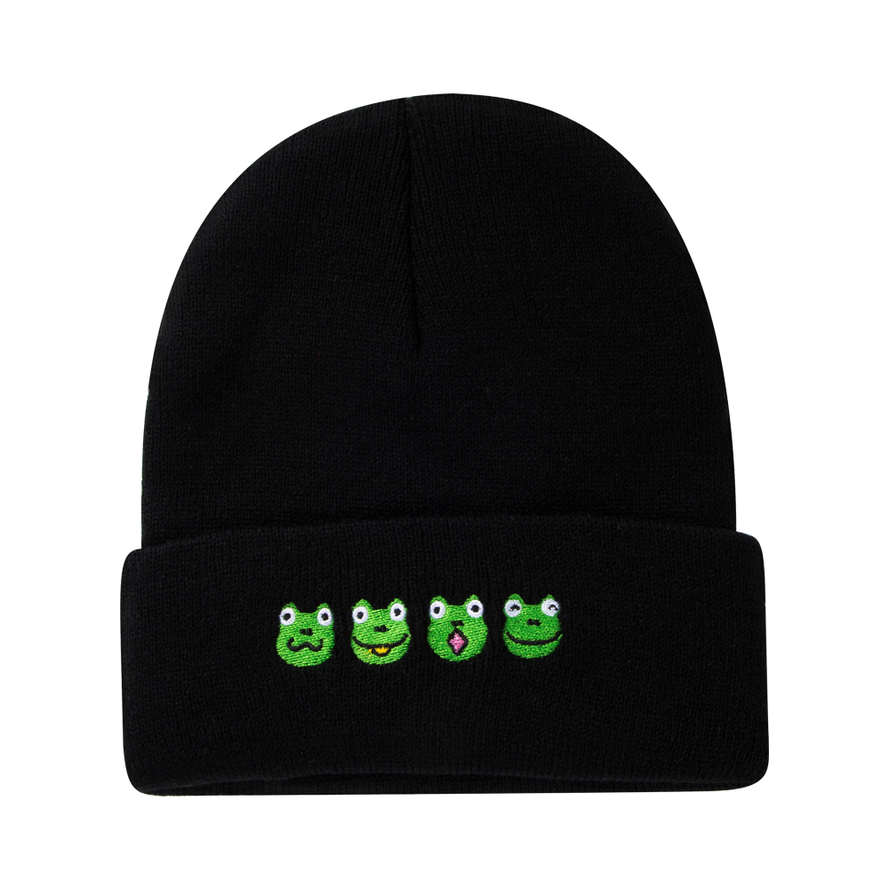Unisex Simple Style Mushroom Frog Embroidery Crimping Wool Cap display picture 1