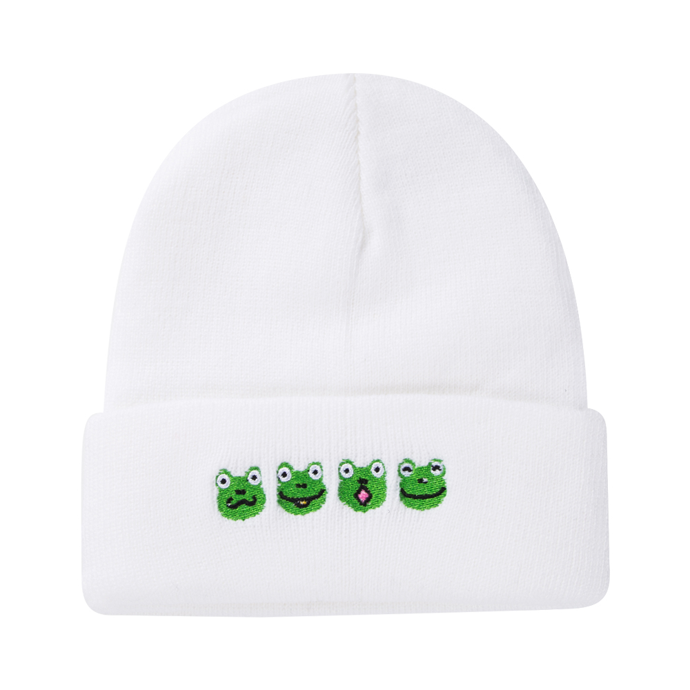 Unisex Simple Style Mushroom Frog Embroidery Crimping Wool Cap display picture 2