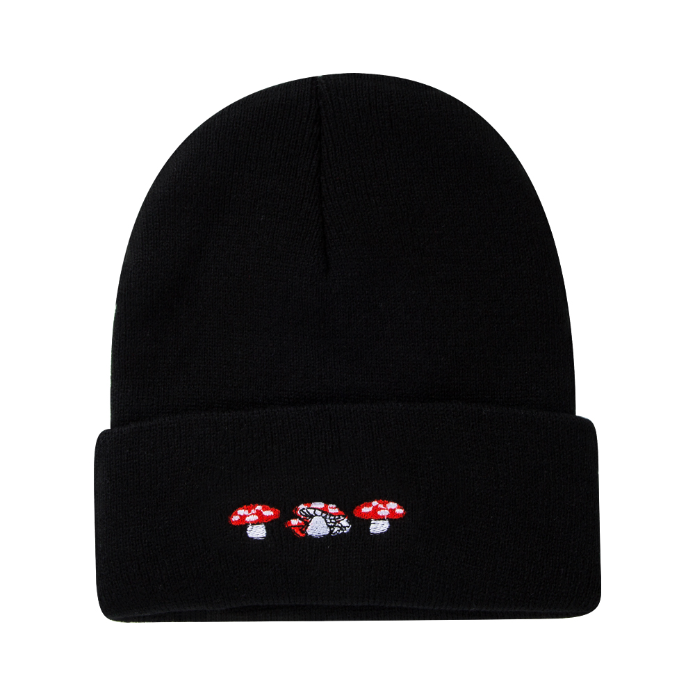 Unisex Simple Style Mushroom Frog Embroidery Crimping Wool Cap display picture 4