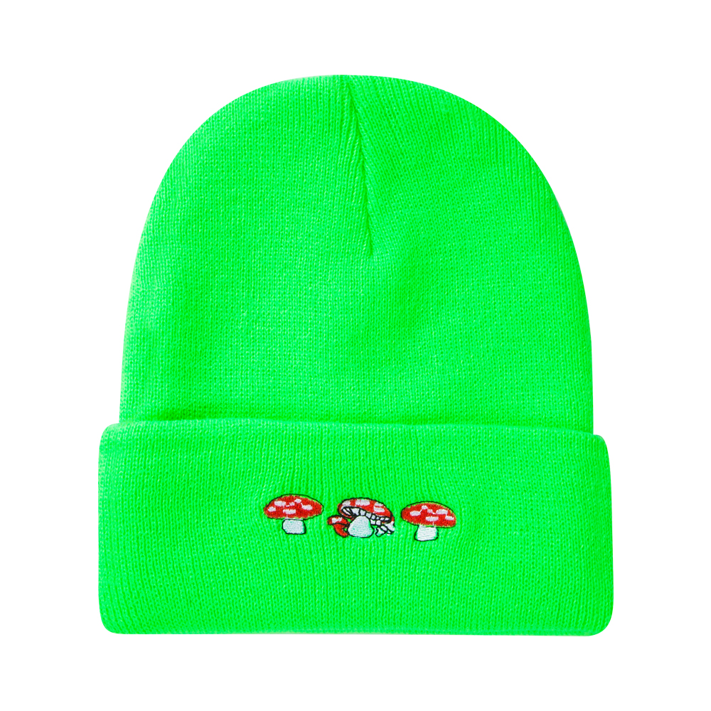 Unisex Simple Style Mushroom Frog Embroidery Crimping Wool Cap display picture 6