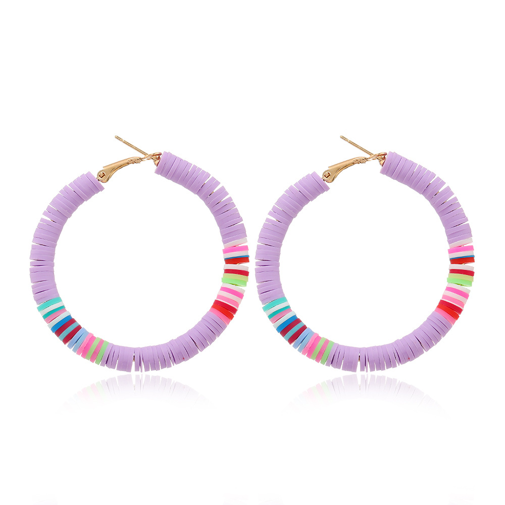 Bohemian Geometric Soft Clay Handmade Patchwork Women's Earrings 1 Pair display picture 1