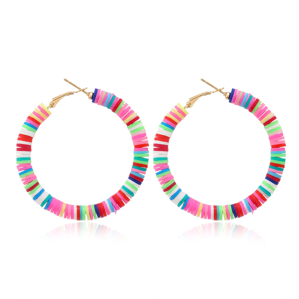 Bohemian Geometric Soft Clay Handmade Patchwork Women's Earrings 1 Pair display picture 2