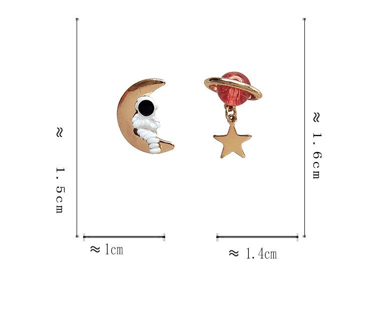 Fashion Cartoon Character Moon Alloy Plating Women's Earrings 1 Pair display picture 5