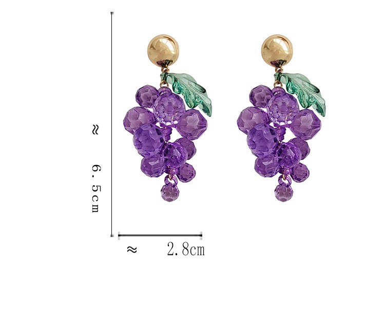 Sweet Fruit Grape Alloy Beaded Women's Drop Earrings 1 Pair display picture 5