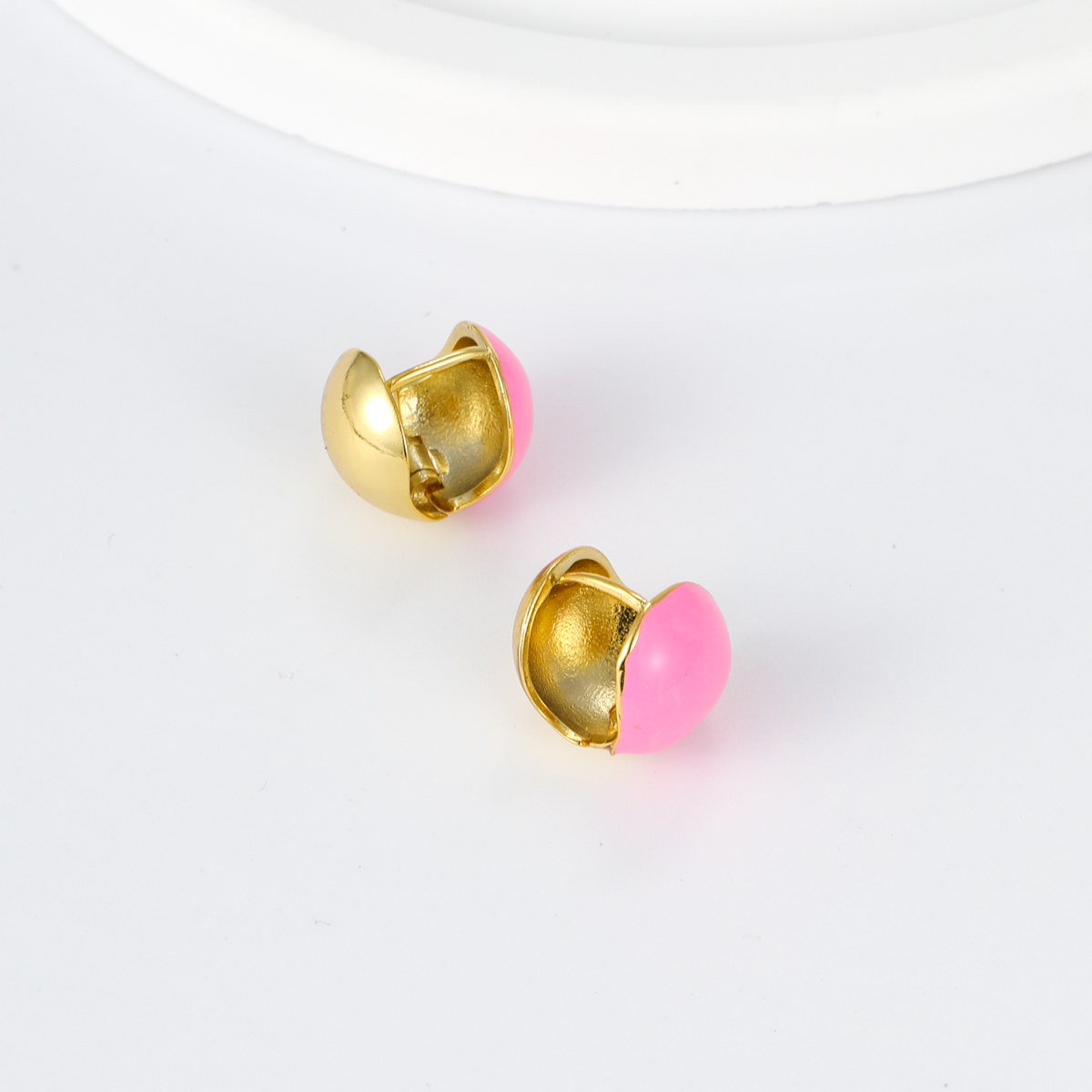 Fashion Round Heart Shape Copper Plating Ear Studs 1 Pair display picture 15