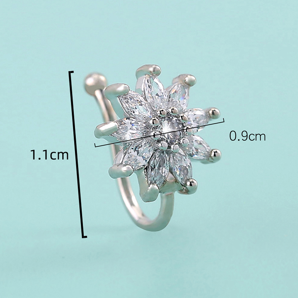 Simple Style Crown Flower Butterfly Copper Plating Inlay Zircon Nose Studs 1 Piece display picture 1