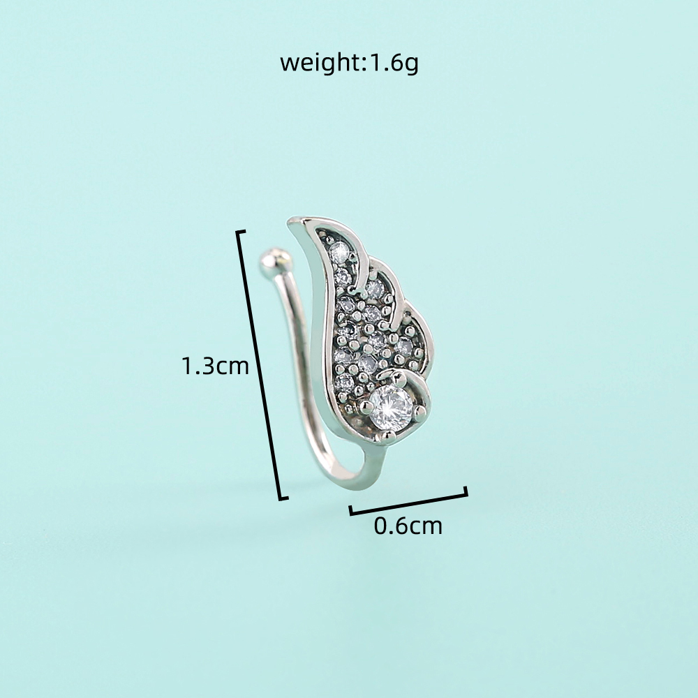 Simple Style Crown Flower Butterfly Copper Plating Inlay Zircon Nose Studs 1 Piece display picture 9