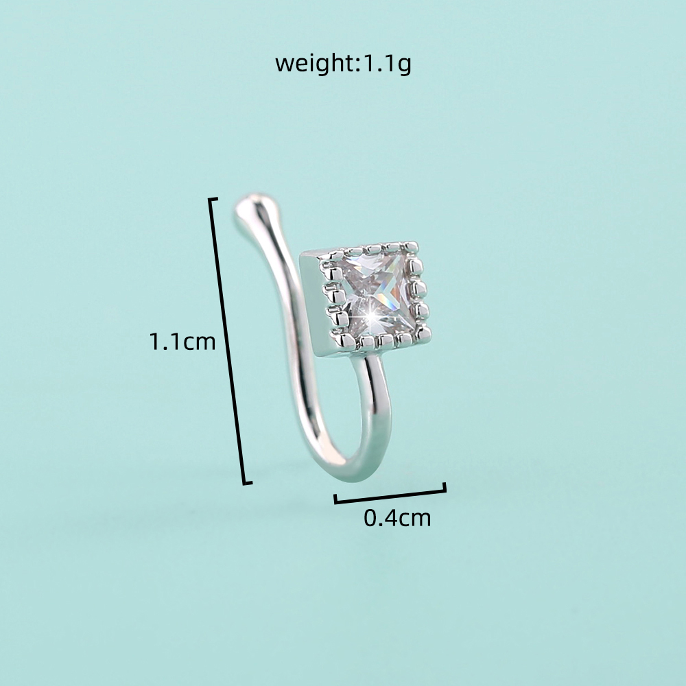 Simple Style Crown Flower Butterfly Copper Plating Inlay Zircon Nose Studs 1 Piece display picture 13