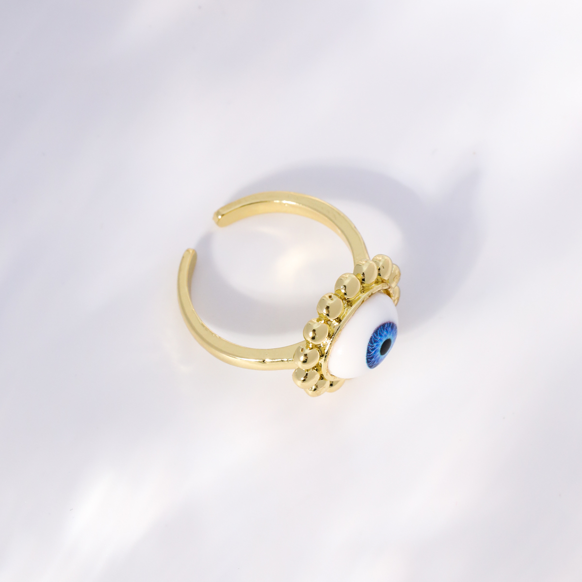 Einfacher Stil Herzform Auge Kupfer Vergoldet Zirkon Offener Ring In Masse display picture 4