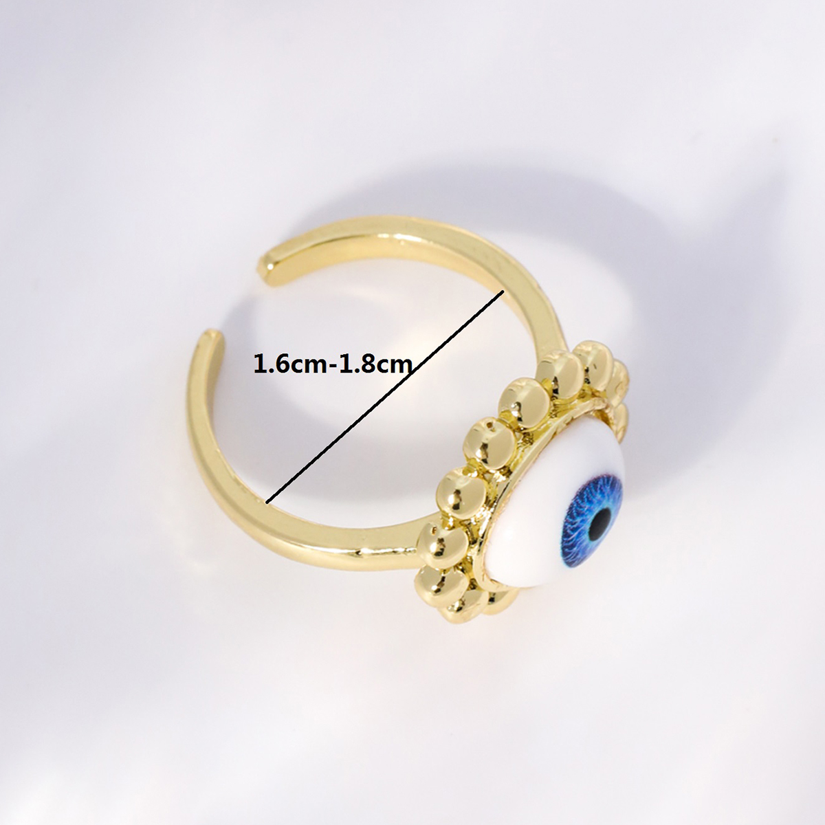 Einfacher Stil Herzform Auge Kupfer Vergoldet Zirkon Offener Ring In Masse display picture 5