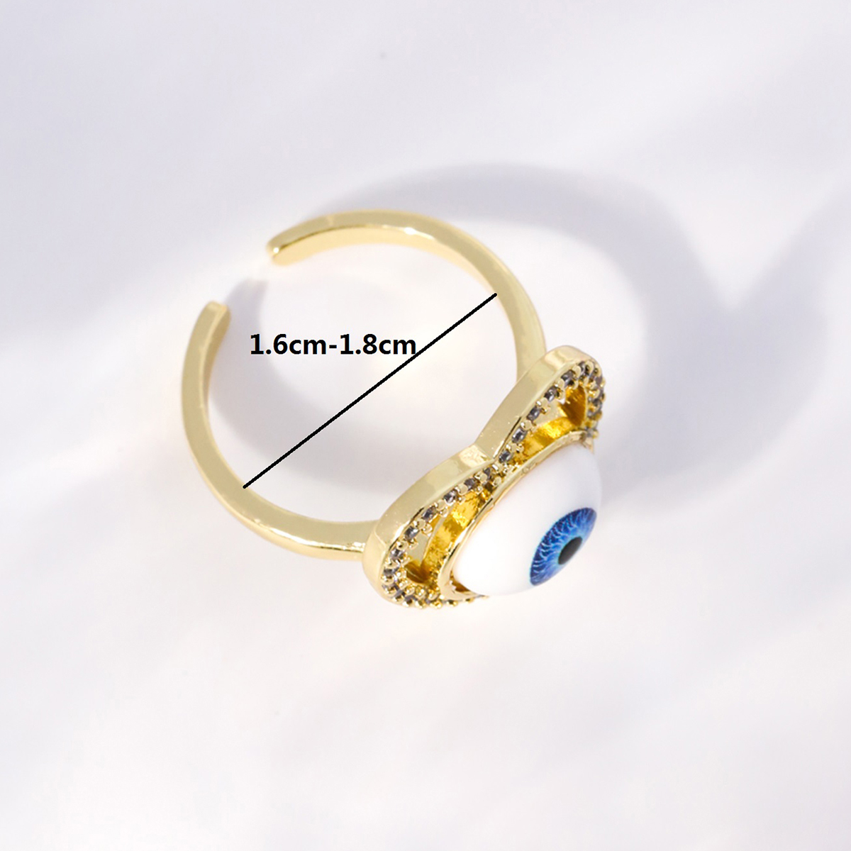 Einfacher Stil Herzform Auge Kupfer Vergoldet Zirkon Offener Ring In Masse display picture 9