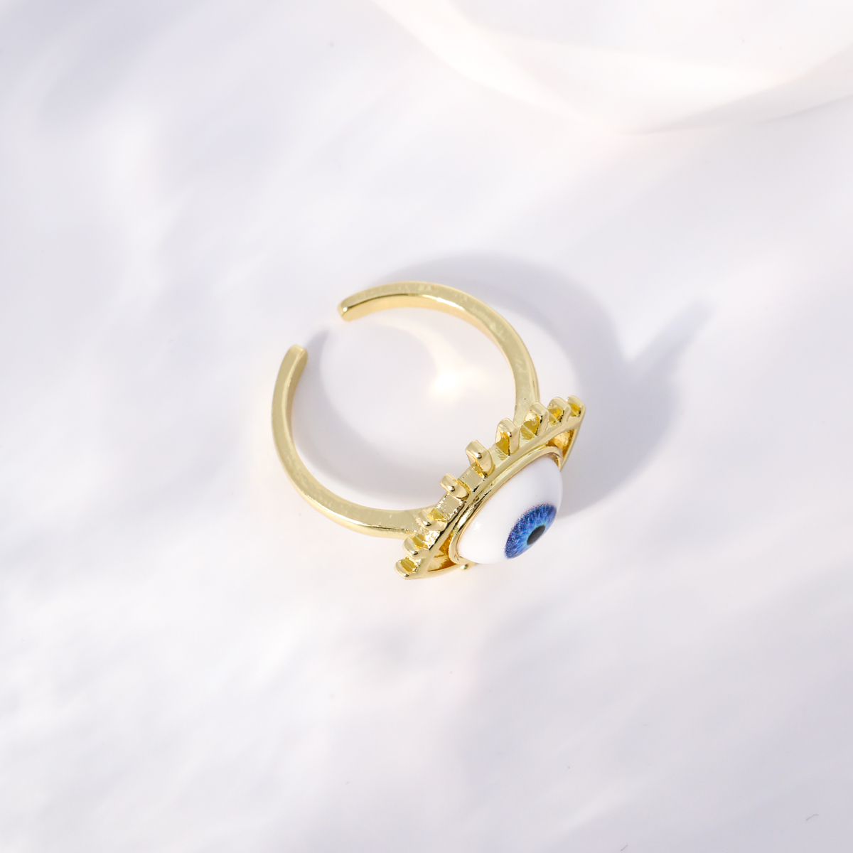 Einfacher Stil Herzform Auge Kupfer Vergoldet Zirkon Offener Ring In Masse display picture 12