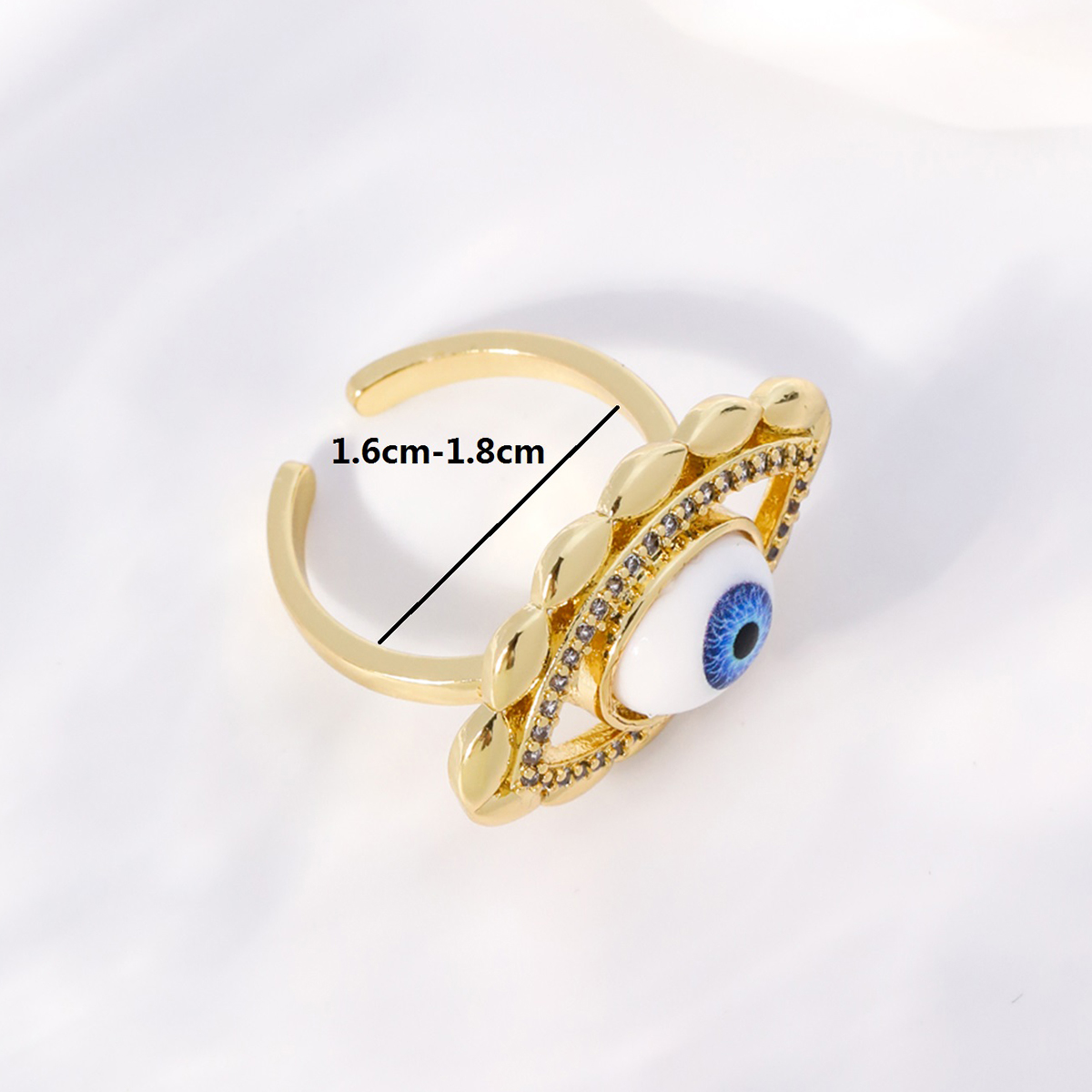 Einfacher Stil Herzform Auge Kupfer Vergoldet Zirkon Offener Ring In Masse display picture 17