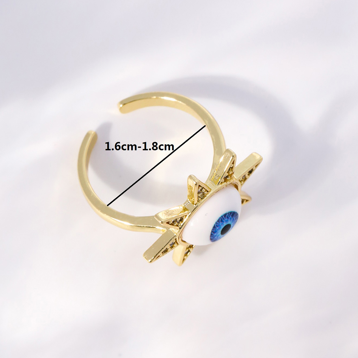 Einfacher Stil Herzform Auge Kupfer Vergoldet Zirkon Offener Ring In Masse display picture 21
