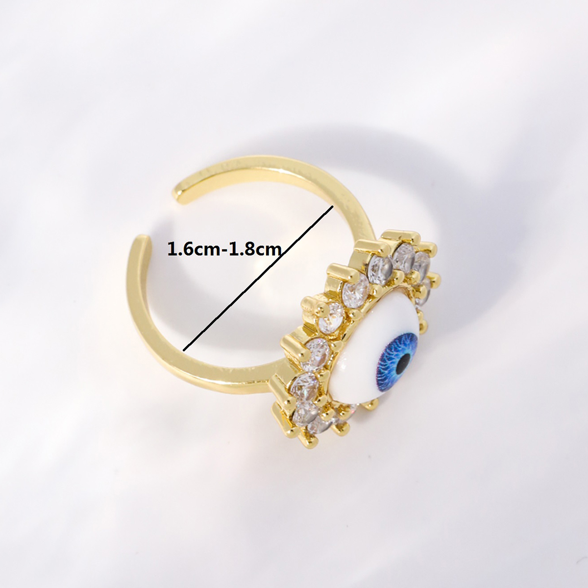 Einfacher Stil Herzform Auge Kupfer Vergoldet Zirkon Offener Ring In Masse display picture 24