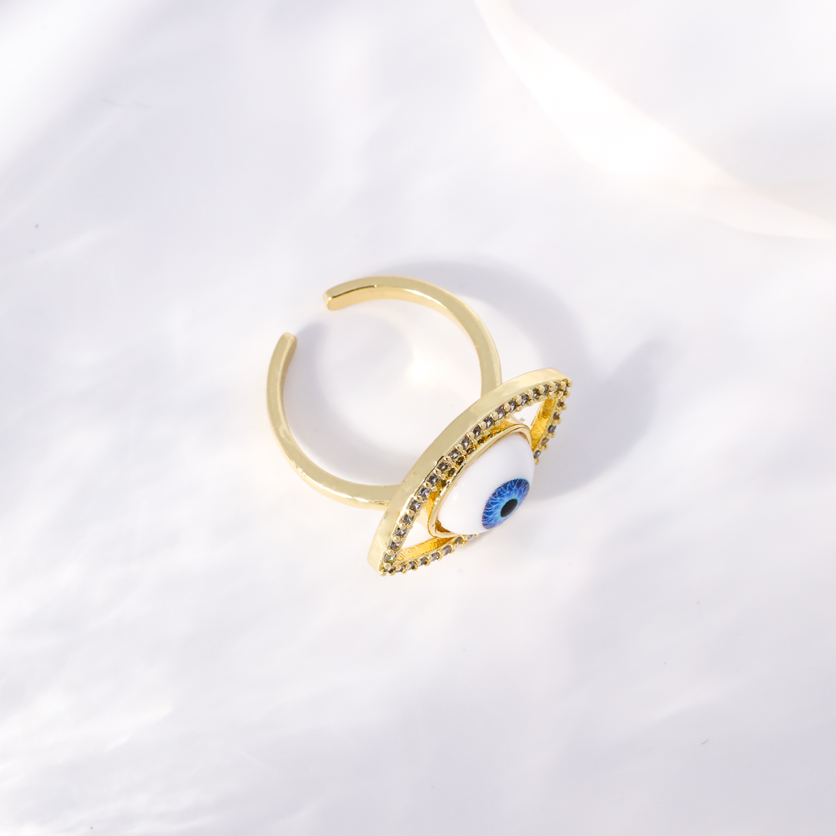 Einfacher Stil Herzform Auge Kupfer Vergoldet Zirkon Offener Ring In Masse display picture 27